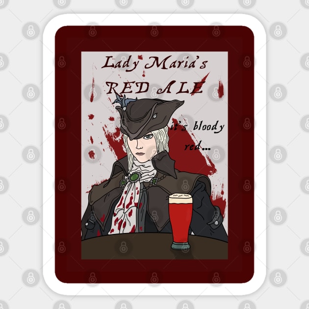 Bloodborne - Lady Maria's beer Sticker by DigitalCleo